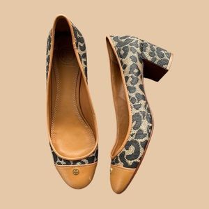 Tory Burch Brown Ethel Leopard-print Mid-heel Pumps